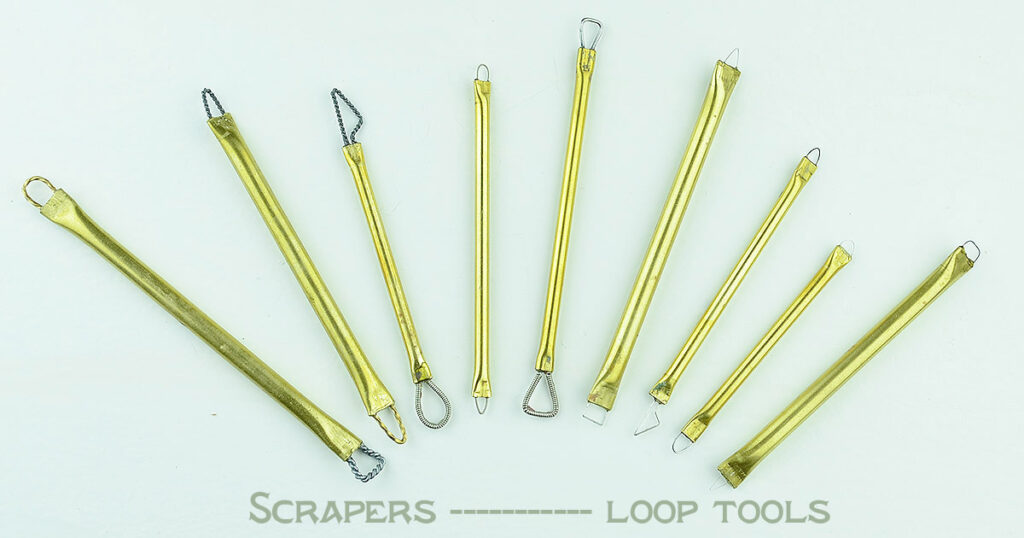 Making Custom Sculpting Tools: Examples of scrapers and loop tools.
